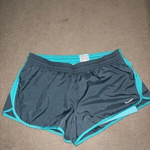 Nike Teal and Gray Dri-FIT Shorts